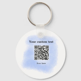 Blue Aquarell QR Scan Code hinzufügen benutzerdefi Schlüsselanhänger