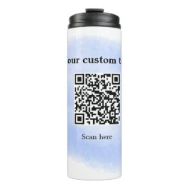Blue Aquarell QR Scan Code hinzufügen benutzerdefi Thermosbecher