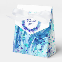 Blue Aquarellkunst danke Geschenkboxen Geschenkschachtel