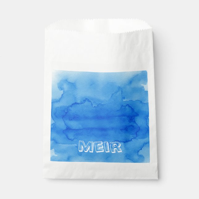 Blue Aquarellucht Geschenktütchen (Vorderseite)