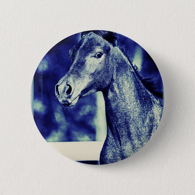Blue Arabian Digital Art Button (Vorderseite)