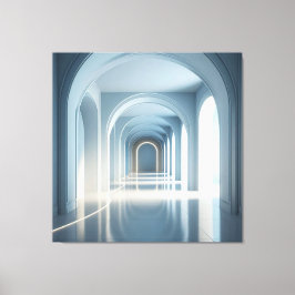 Blue Arch Corridor” Leinwanddruck