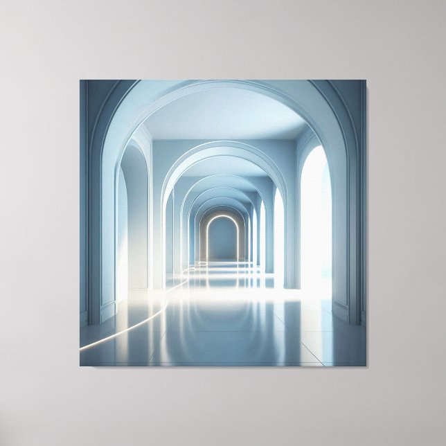 Blue Arch Corridor” Leinwanddruck (Vorderseite)