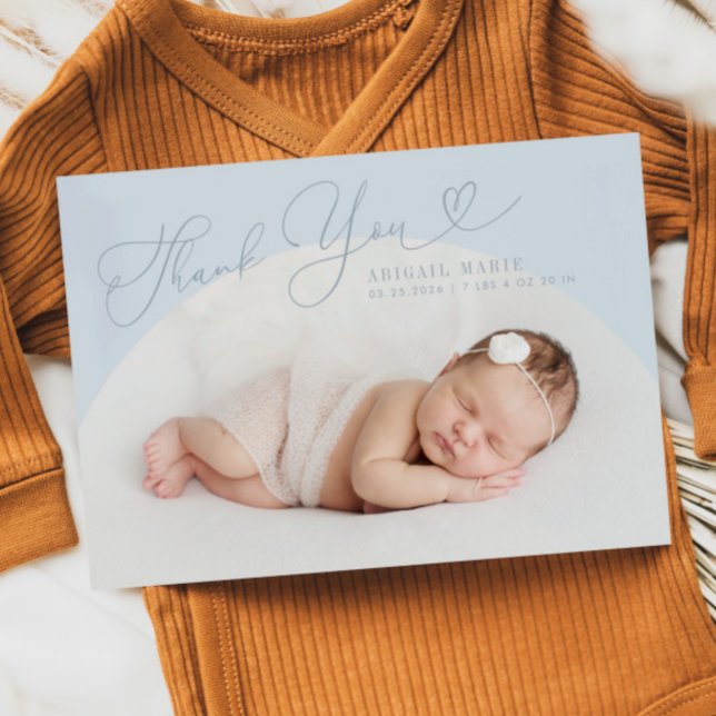 Blue Arch Frame Dankeschön an die Geburtserklärung Ankündigung (Von Creator hochgeladen)