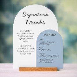 Blue Arch Wedding Bar Sign Custom Acrylic Display Acrylschild