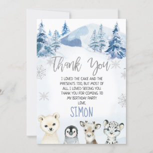 Blue Arctic Onederland Geburtstag Danke Karte