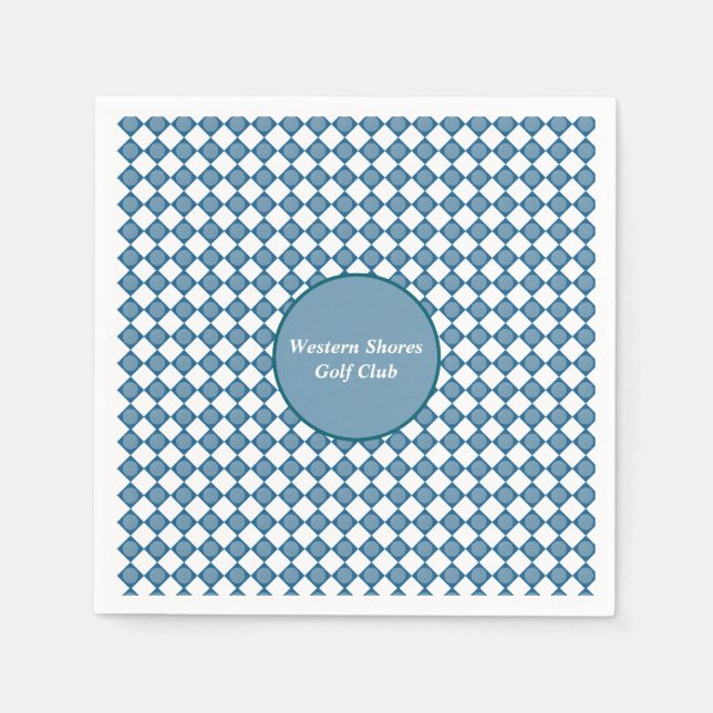 Blue Argyle Golf Pattern Paper Napkin Serviette (Vorderseite)