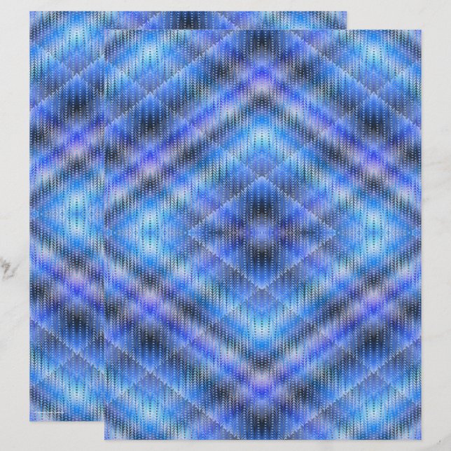 Blue Argyle Scrapbook Paper 2-Sided Page (Vorne/Hinten)