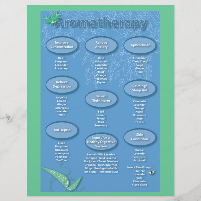 Blue Aromatherapy Chart Flyer (Vorne)