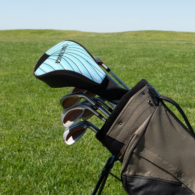 Blue Art Deco Design Golf Headcover (In SItu)