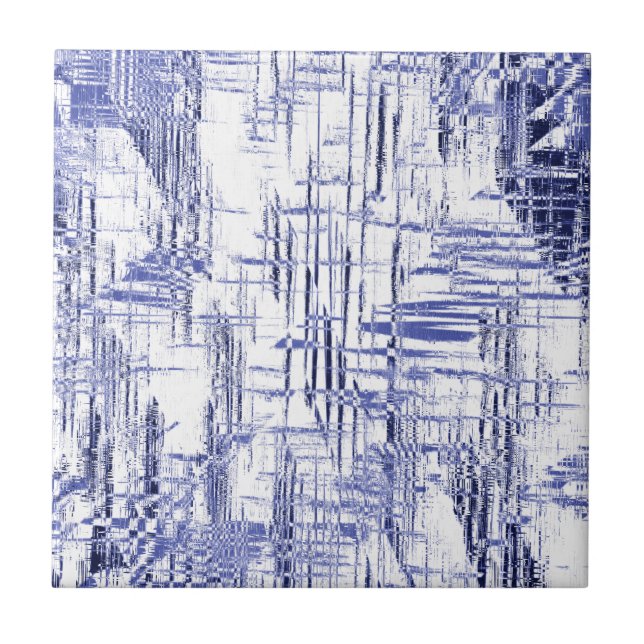 Blue Art Deco Fliese (Vorderseite)