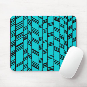 Blue Art Deco Lines Mousepad