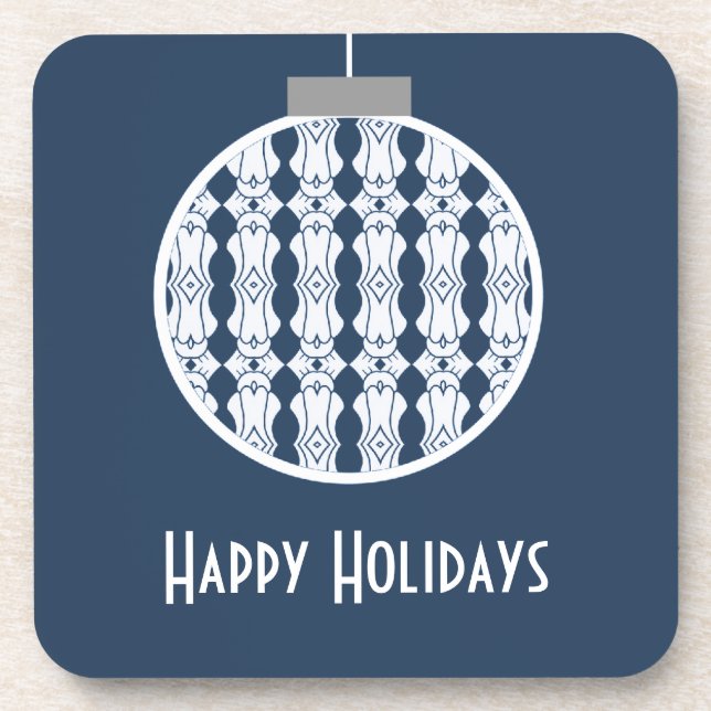 Blue Art Deco Untersetzer (Vorderseite)