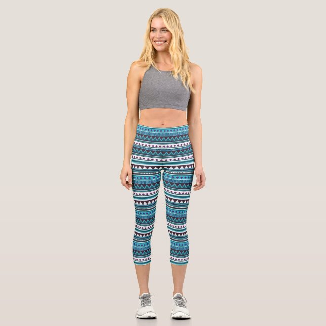 Blue Art Leggings (Vorderseite)