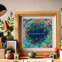 Blue Artistic Floral Individuelle Name Mantra Insp