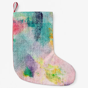 Blue Artistic. Weiße zeitgenössische Präsentation. Kleiner Weihnachtsstrumpf