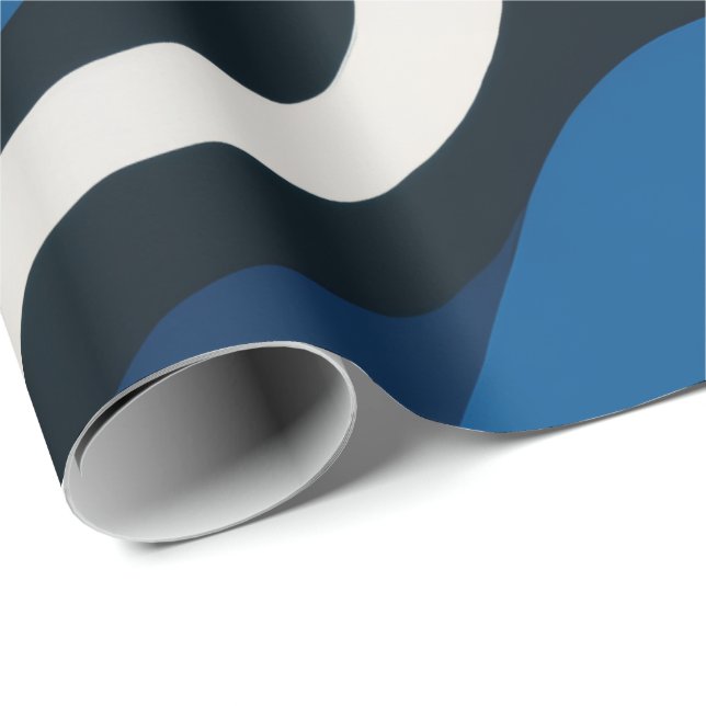 Blue Artsy Wrapping Paper Geschenkpapier (Rolleneckpunkt)