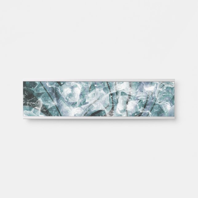 Blue asbtract glass texture türschild (Vorderseite )