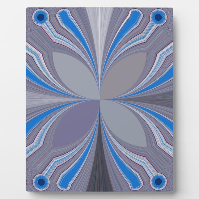 Blue Ash Gray Polka Dot Textur Kunst drucken Fotoplatte (Vorderseite)