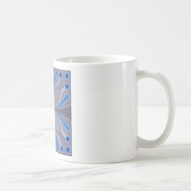 Blue Ash Gray Polka Dot Textur Kunst drucken Kaffeetasse (Rechts)