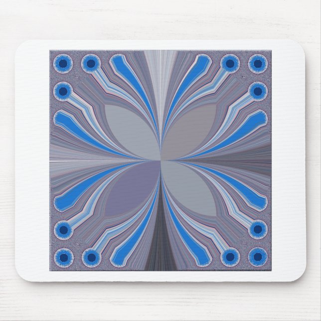 Blue Ash Gray Polka Dot Textur Kunst drucken Mousepad (Vorne)