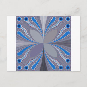 Blue Ash Gray Polka Dot Textur Kunst drucken Postkarte