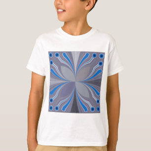 Blue Ash Gray Polka Dot Textur Kunst drucken T-Shirt