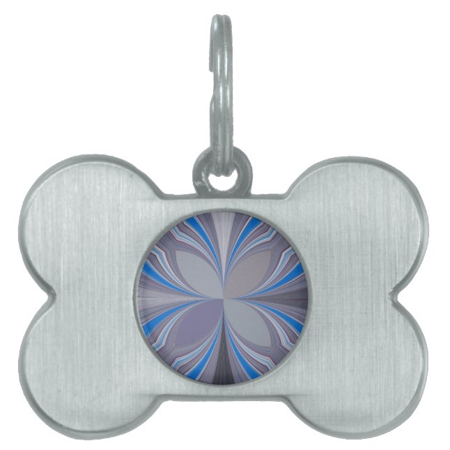 Blue Ash Gray Polka Dot Textur Kunst drucken Tiermarke (Vorderseite)