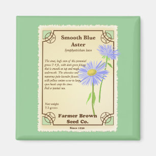 Blue Aster Seed Packet Magnet