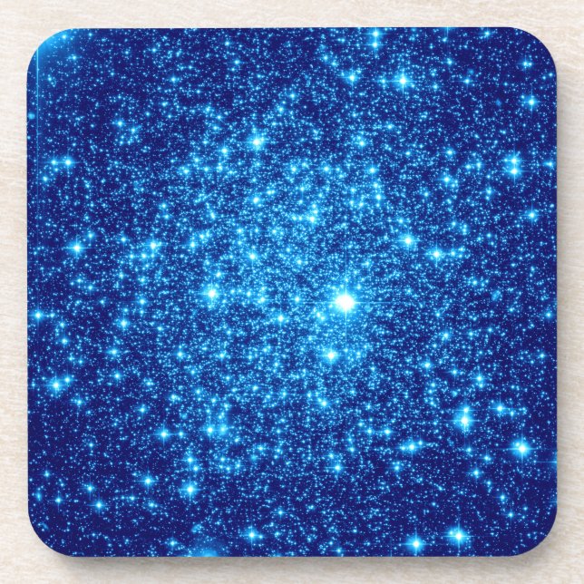 Blue Astral Glitzer Getränkeuntersetzer (Vorderseite)