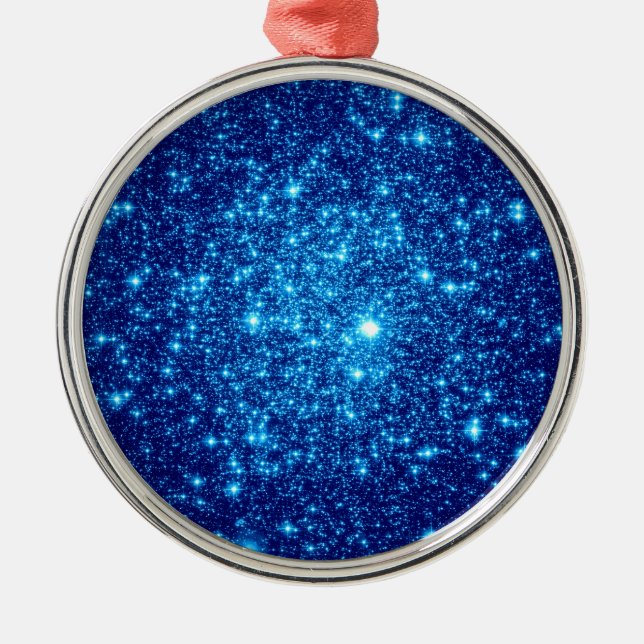 Blue Astral Glitzer Ornament Aus Metall (Vorne)