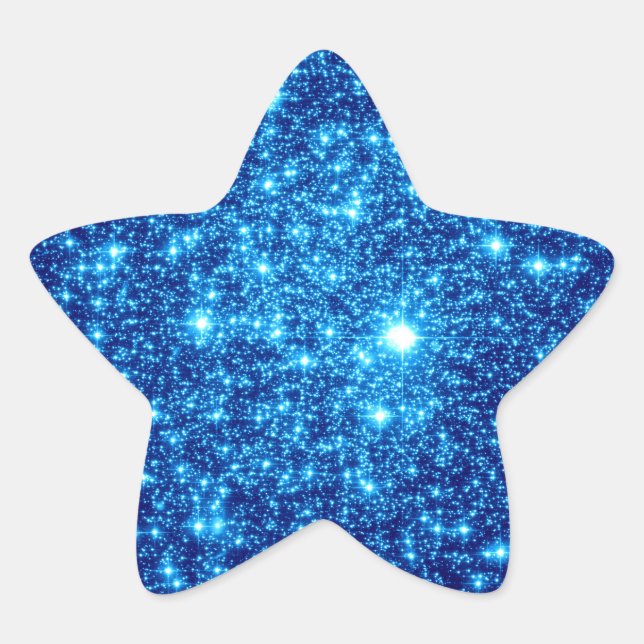 Blue Astral Glitzer Stern-Aufkleber (Vorderseite)
