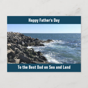 Blue Atlantic Ocean Wavy Rocky Seashore Postkarte