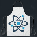 Blue Atom Science Design-Schürze Schürze<br><div class="desc">Blue Atom Science Design Schürze mit anpassbarer Hintergrundfarbe.</div>