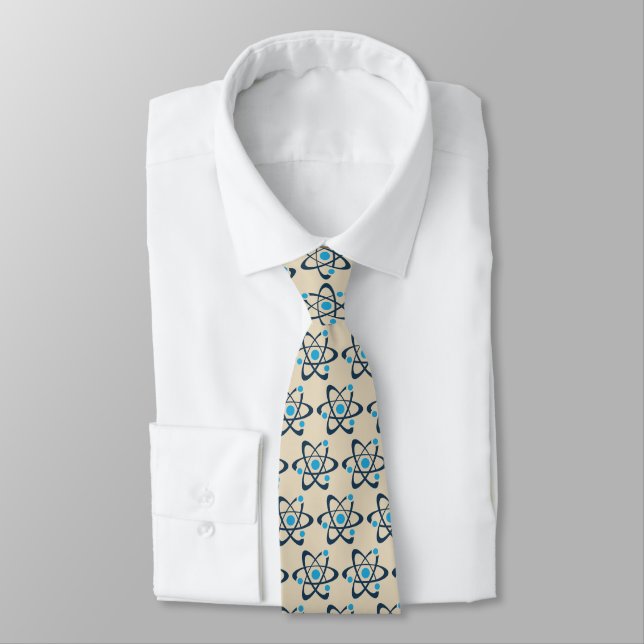 Blue Atoms Design Necktie Krawatte (Gebunden)