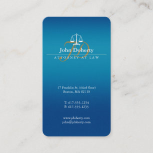 Blue Attorney for Law   Klassische Maßstäbe der  Visitenkarte