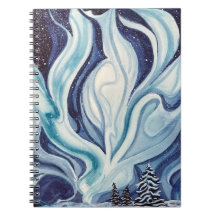 "Blue Aurora" SpiralNotebook