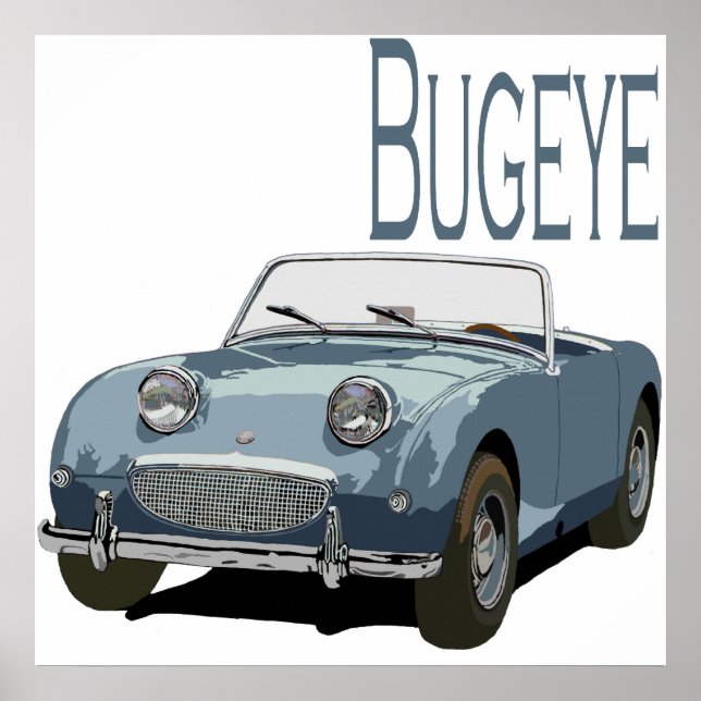 Blue Austin Healey Sprite Poster (Vorne)