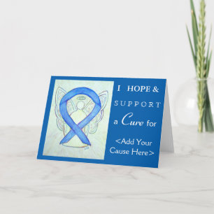 Blue Awareness Ribbon Angel Art Grußkarten Karte