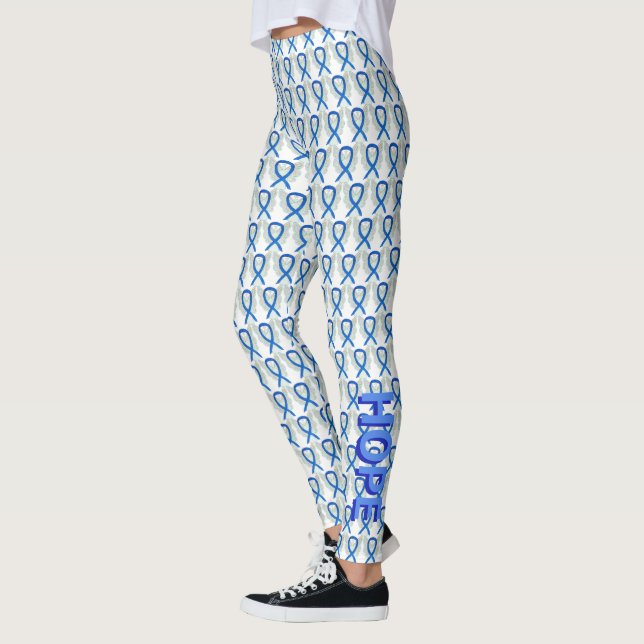 Blue Awareness Ribbon Angel Custom Word Leggings (Links)