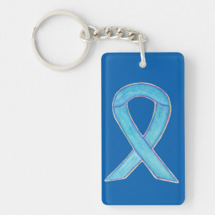 Blue Awareness Ribbon Custom Art Schlüsselanhänger