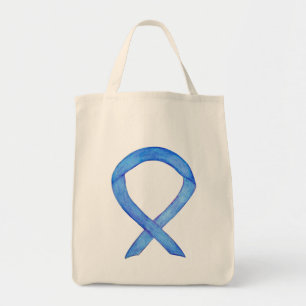 Blue Awareness Ribbon Custom Totbeutel Tragetasche