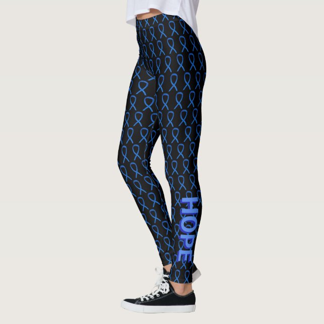 Blue Awareness Ribbon Custom Words Leggings (Links)