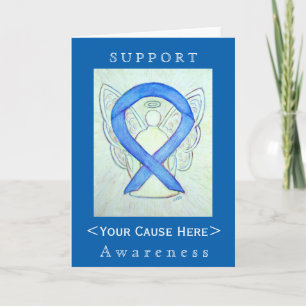Blue Awareness Ribbon Engel individuelle Karte