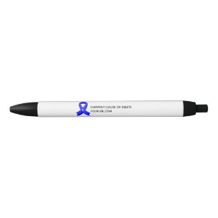 Blue Awareness Ribbon White Heart Fundraiser Kugelschreiber