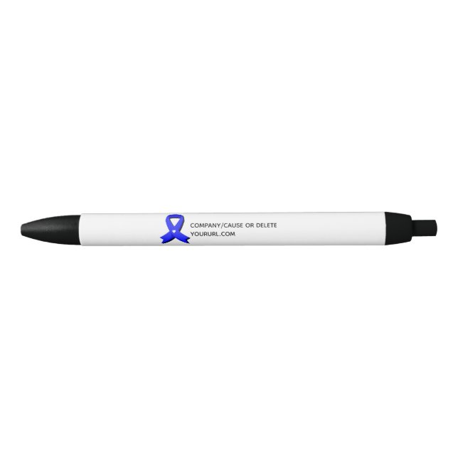 Blue Awareness Ribbon White Heart Fundraiser Kugelschreiber (Vorderseite)