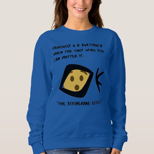 Blue 'Awestruck' Basic Boomeranged Sweatshirt (Vorderseite)