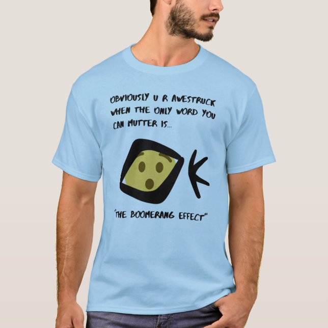 Blue 'Awestruck' Basic Boomeranged T-Shirt (Vorderseite)
