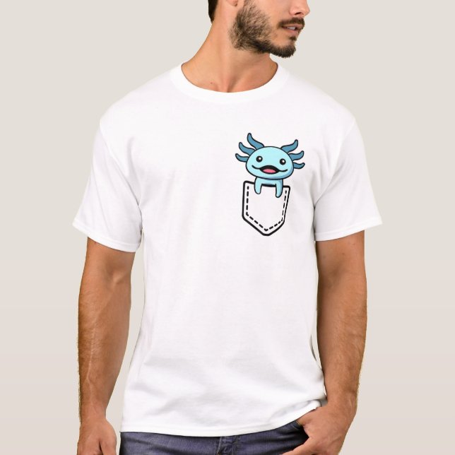 Blue Axolotl Pocket Salamander Mexican Walking Fis T-Shirt (Vorderseite)