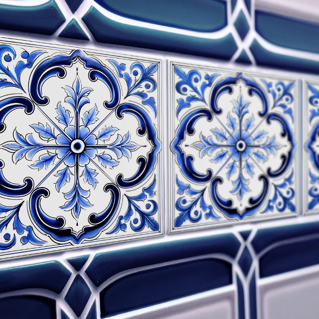 Blue Azulejo Talavera Ceramic Tile Fliese (Von Creator hochgeladen)